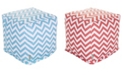 Majestic Home Goods Chevron Ottoman Pouf Cube with Removable Cover 17" x 17"